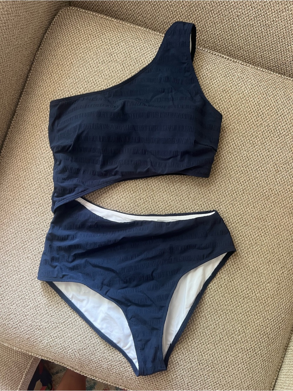 Southern Tide One-Shoulder Cutout Navy Women’s One-piece